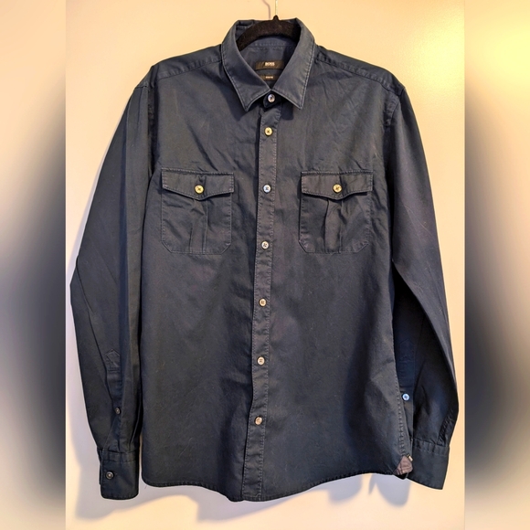 Hugo Boss Navy Shirt - Picture 1 of 9
